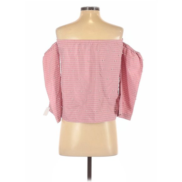 Romeo & Juliet Couture Pearl Embellished Off the Shoulder Blouse - Picture 3 of 3